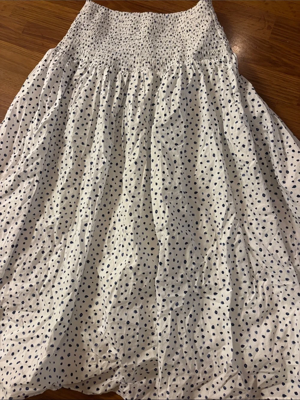 J. Crew White Maxi Skirt with Navy Polka Dots NWT - Picture 3 of 7